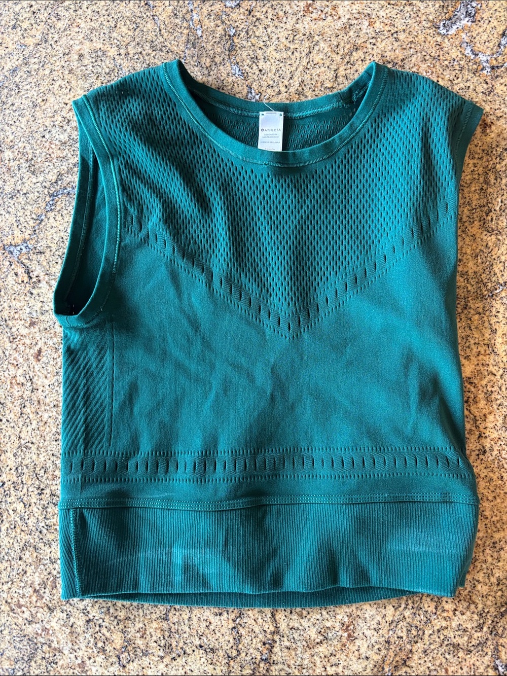 Athleta Teal Green Textured Sleeveless Tank